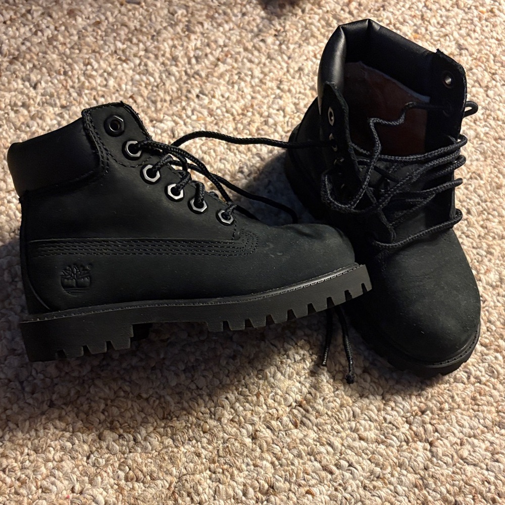 Timberland Kids Black Lace-Up Boots